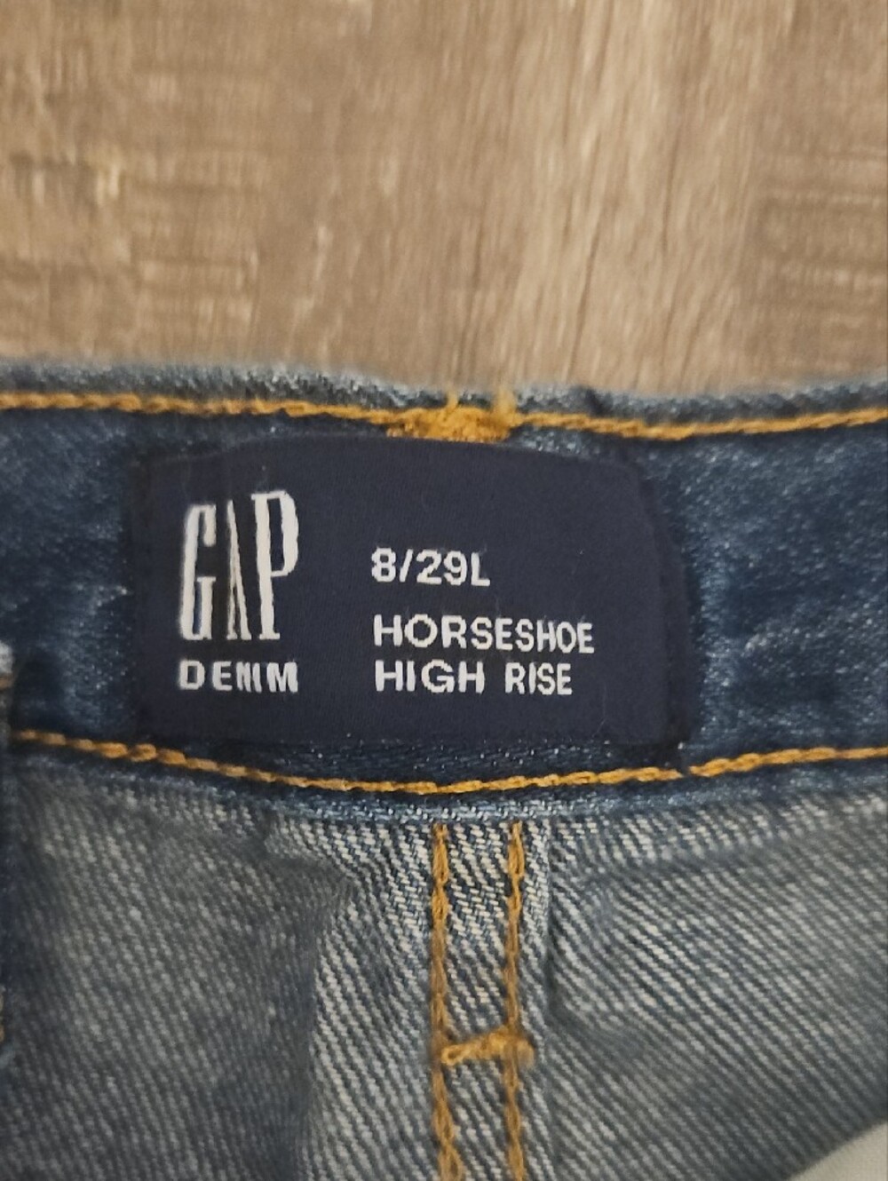 NWT GAP High Rise Horseshoe Crop Jeans in Blue Wash 8 Long 29 Long 8L Barrel - Picture 4 of 8
